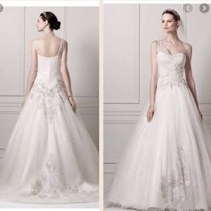 Oleg Cassini One-Shoulder Wedding Dress